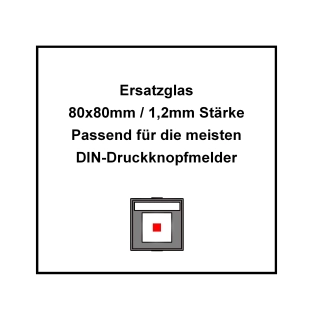 Ersatzglas für DIN-Taster | 80x80mm 1,2mm Stärke