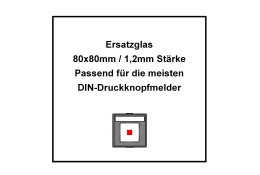 Ersatzglas für DIN-Taster | 80x80mm 1,2mm Stärke