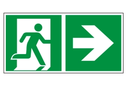 Rettungsweg Kombischild Rechts | NACHLEUCHTEND