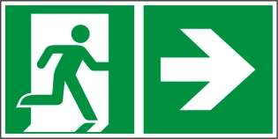 Rettungsweg Kombischild Rechts | NACHLEUCHTEND