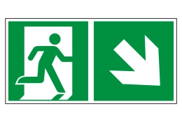 Rettungsweg Kombischild rechts abwärts | NACHLEUCHTEND