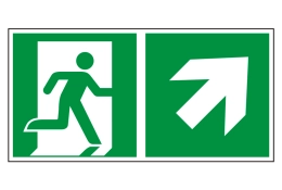 Rettungsweg Kombischild rechts aufwärts | NACHLEUCHTEND