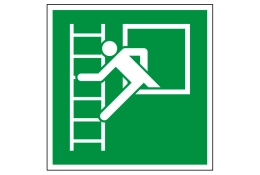 Notfenster mit Fluchtleiter | NACHLEUCHTEND