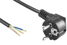 SchuKo Stecker mit Kabel 3m Schwarz