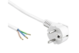 SchuKo Stecker mit Kabel 3m weiß
